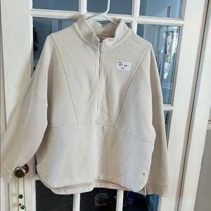 985.   Cream Quarter-Zip Pullover